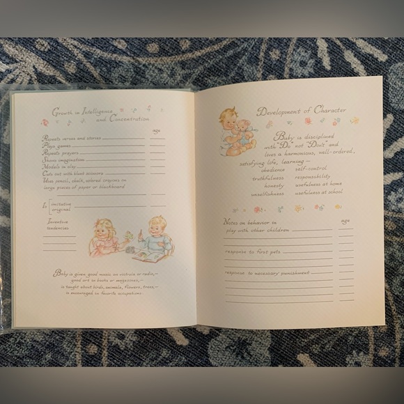 Vintage Baby Milestones book, scrapbook, light blue - Picture 8 of 14